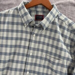 Untuckit Shirt Mens XL Gray Plaid Long Sleeve Preppy Button Down